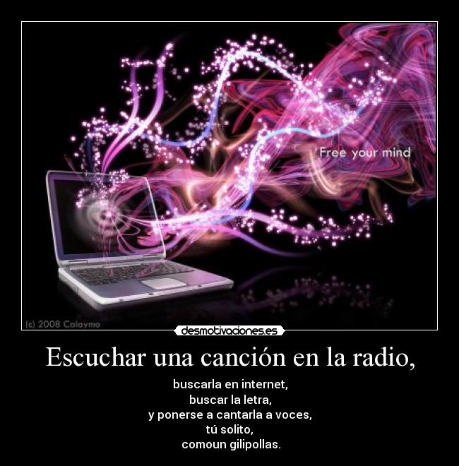 Escuchar una canción en la radio, - 
