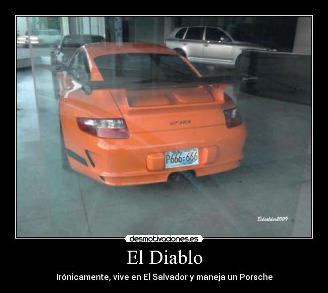 carteles diablo salvador porsche 911 gt3 666 desmotivaciones