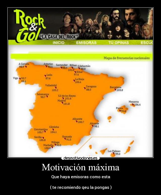 Motivación máxima - Que haya emisoras como esta
( te recomiendo qeu la pongas )