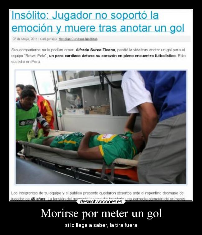 carteles futbol morirse gol desmotivaciones