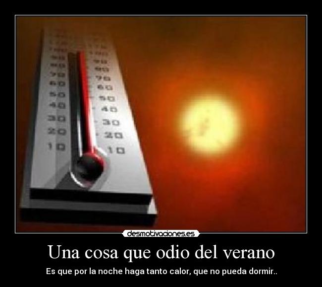 Una cosa que odio del verano -