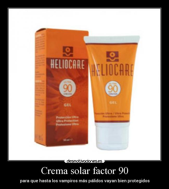 Crema solar factor 90 - para que hasta los vampiros más pálidos vayan bien protegidos