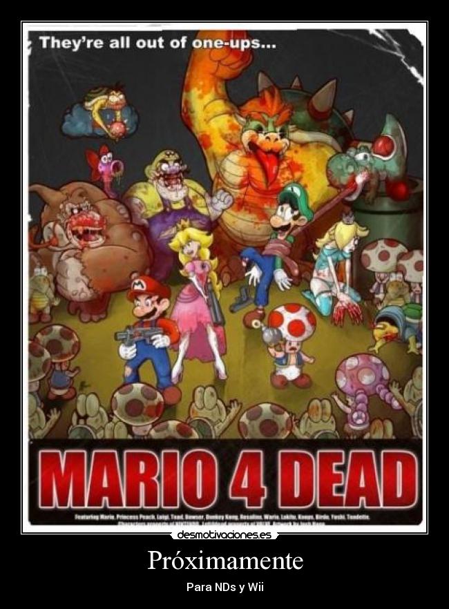 carteles mario bross zombies nds nintendo wii desmotivaciones