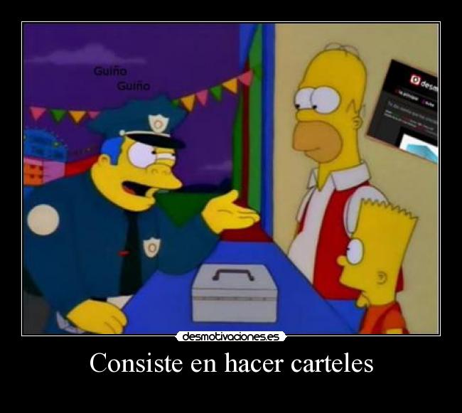 carteles homer simpson bart wiggum jefe cartel principal los feria ambulante feriante soborno guino desmotivaciones