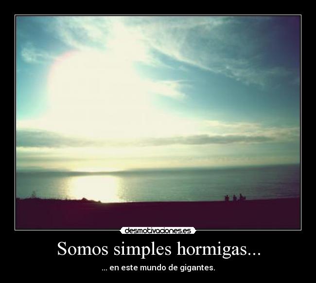 Somos simples hormigas... - ... en este mundo de gigantes.