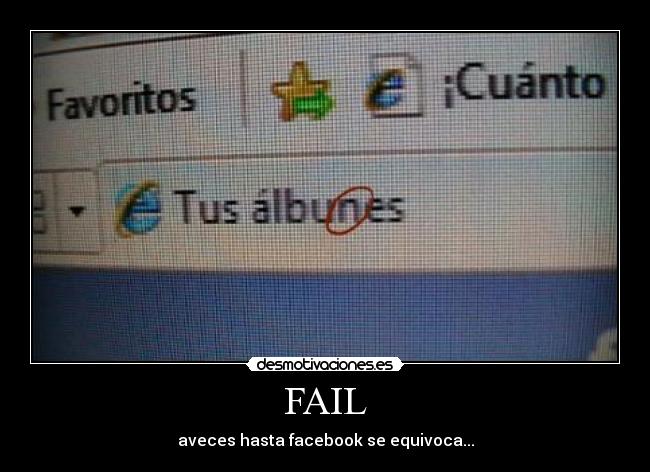 FAIL - aveces hasta facebook se equivoca...