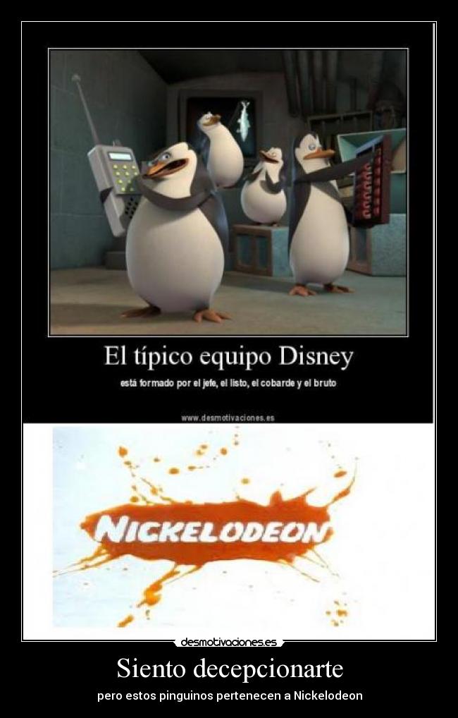 Siento decepcionarte - pero estos pinguinos pertenecen a Nickelodeon