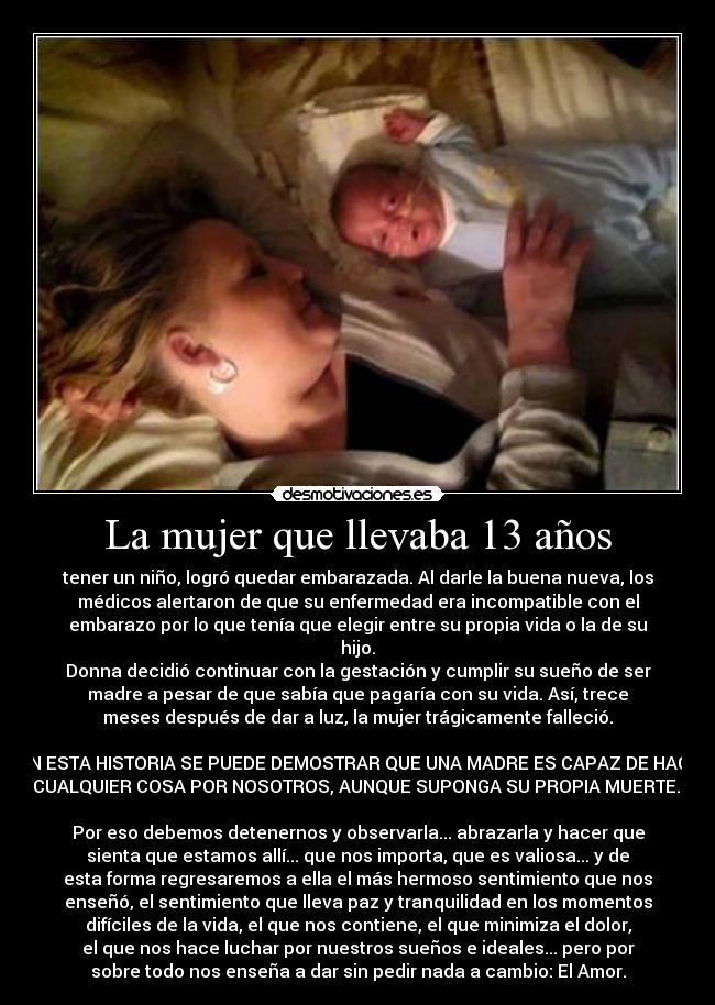 La mujer que llevaba 13 años -