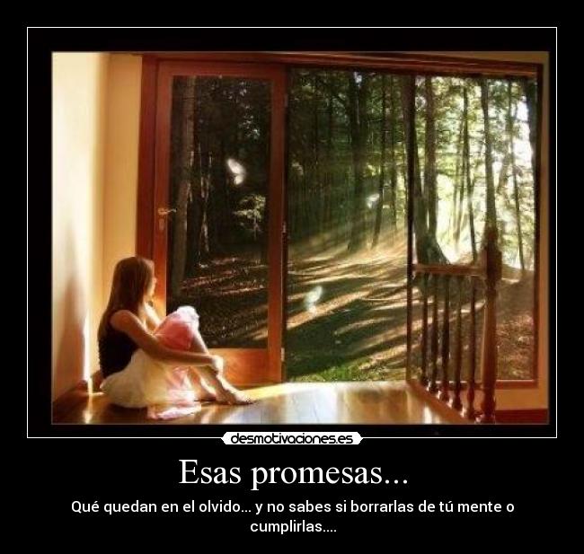 Esas promesas... - Qué quedan en el olvido... y no sabes si borrarlas de tú mente o cumplirlas....