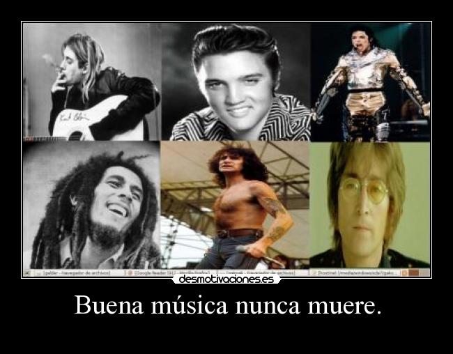 carteles musica kurtcobain elvispresley michaeljackson bobmarley bonscott johnlennon desmotivaciones