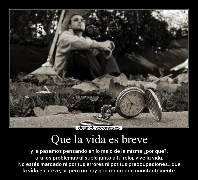 Que la vida es breve -