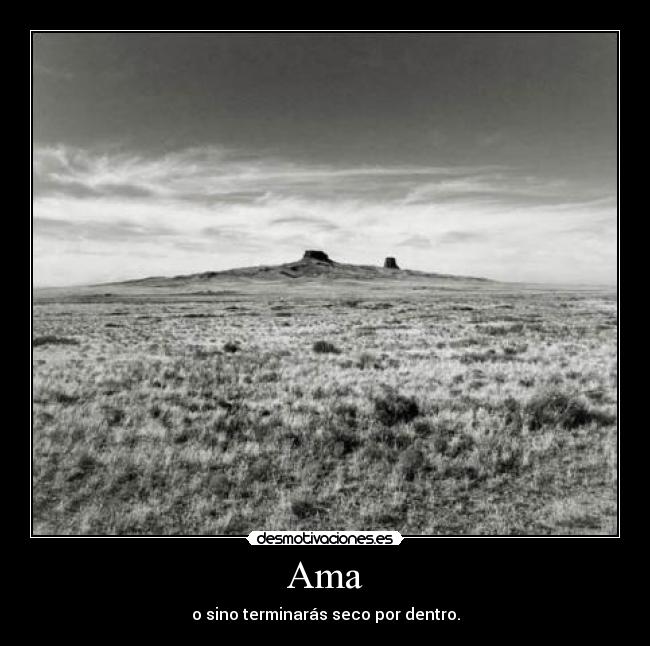 Ama - o sino terminarás seco por dentro.