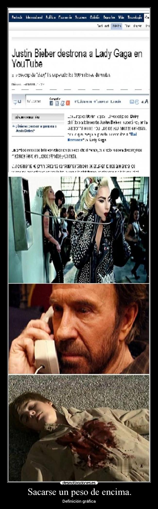 Sacarse un peso de encima. - Definición gráfica