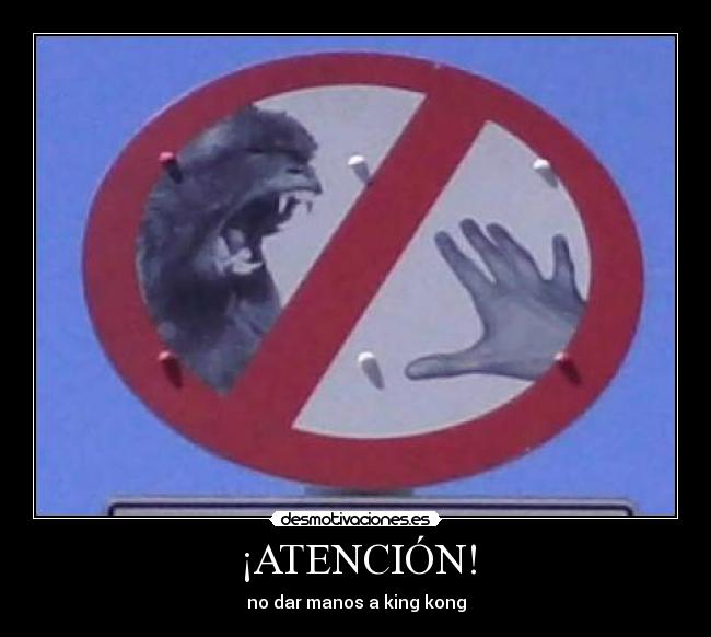 ¡ATENCIÓN! - no dar manos a king kong