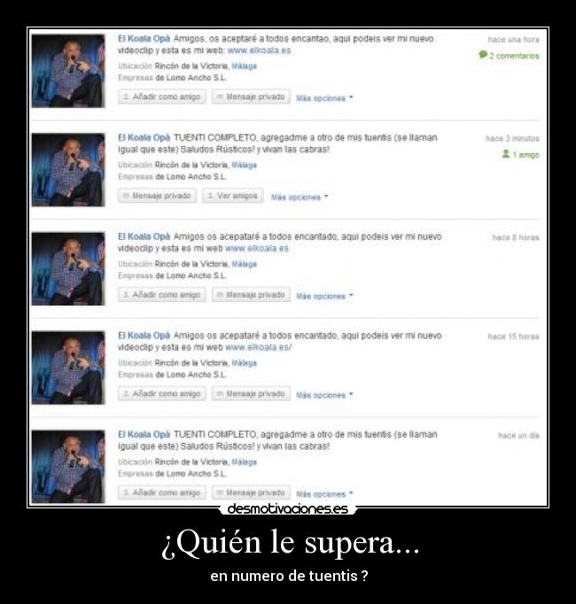 ¿Quién le supera... - en numero de tuentis ?