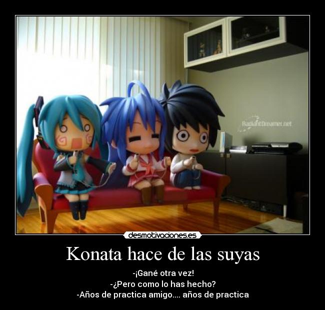 carteles konata juego wii anos practica miku luki star death note wiimote desmotivaciones