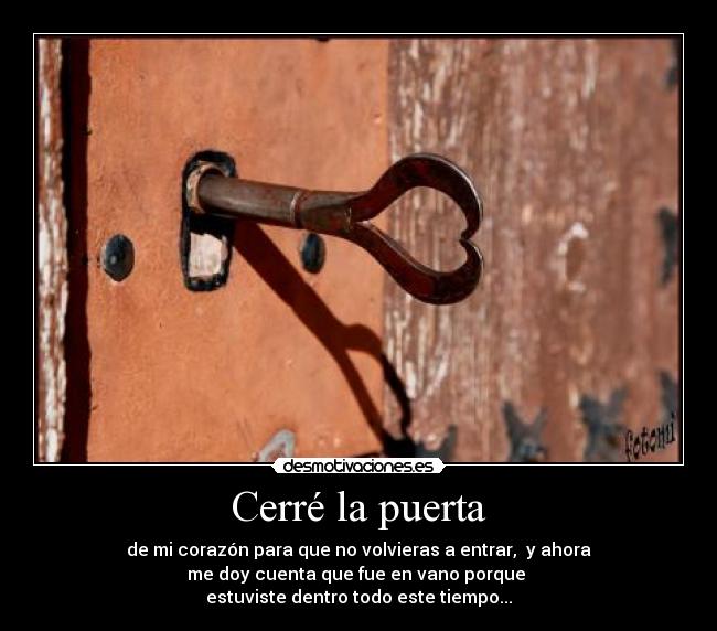 Cerré la puerta - 