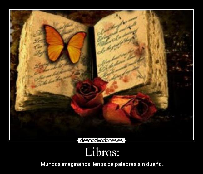 Libros: - Mundos imaginarios llenos de palabras sin dueño.