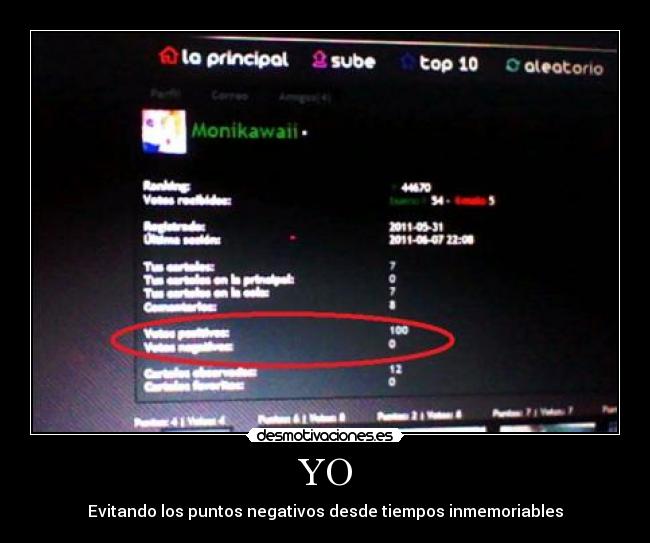 carteles yoperfilpuntos positivospuntos negativoscirculo rojo desmotivaciones