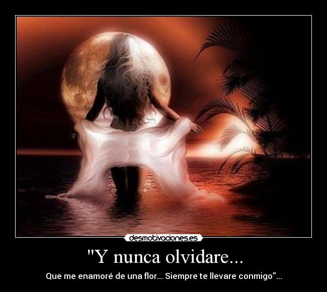 Y nunca olvidare... - Que me enamoré de una flor... Siempre te llevare conmigo...