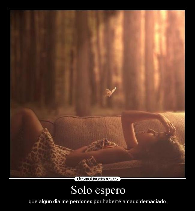 Solo espero - que algún dia me perdones por haberte amado demasiado.