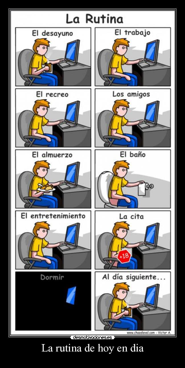 La rutina de hoy en dia -
