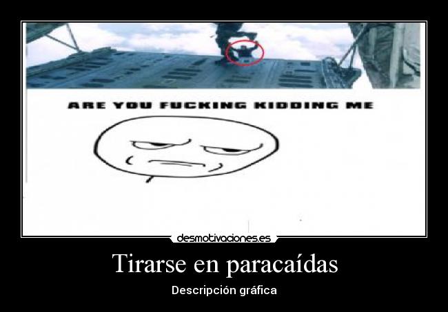 Tirarse en paracaídas - Descripción gráfica