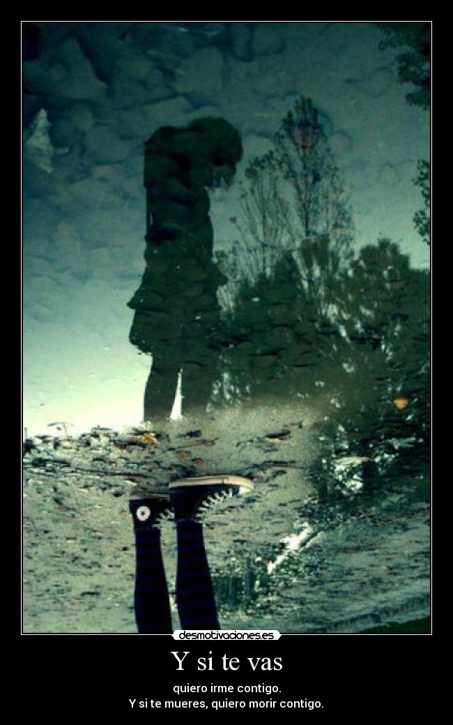 Y si te vas - quiero irme contigo.
Y si te mueres, quiero morir contigo.