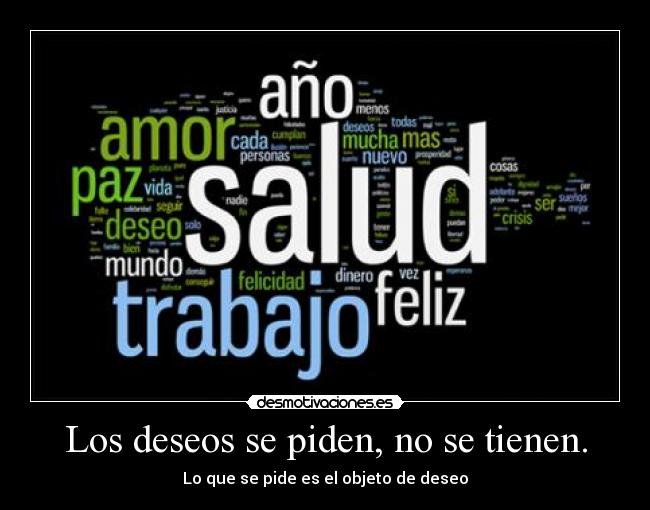 Los deseos se piden, no se tienen. - Lo que se pide es el objeto de deseo