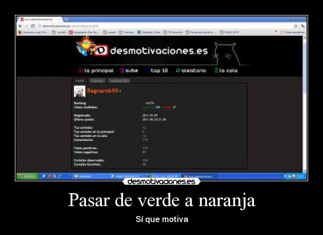 Pasar de verde a naranja -