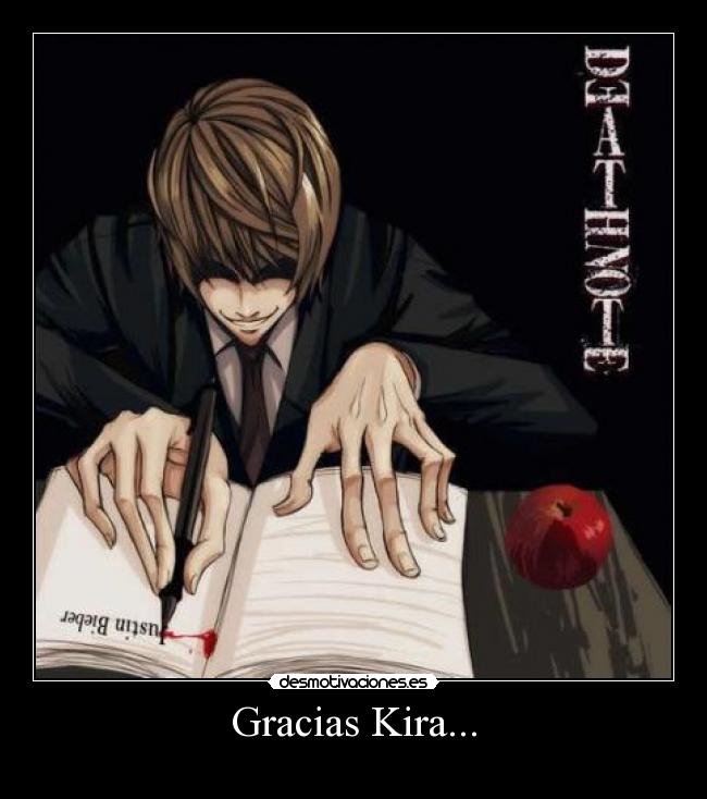 carteles gracias kita death note justin bieber desmotivaciones