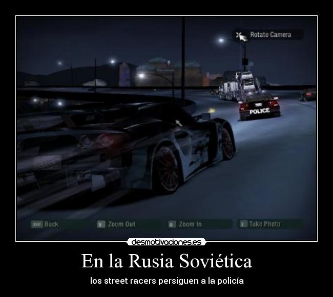 En la Rusia Soviética - los street racers persiguen a la policía