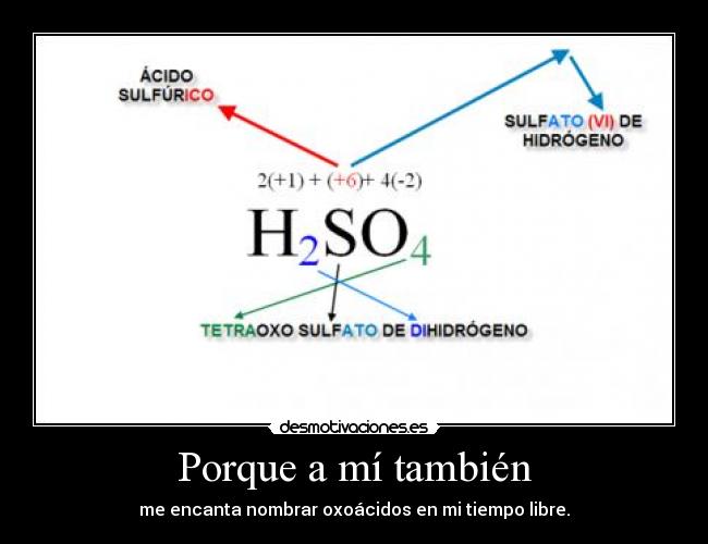 Porque a mí también - me encanta nombrar oxoácidos en mi tiempo libre.