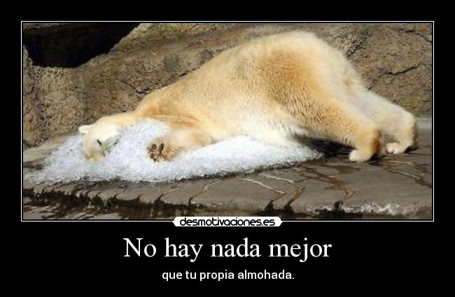 No hay nada mejor - que tu propia almohada.