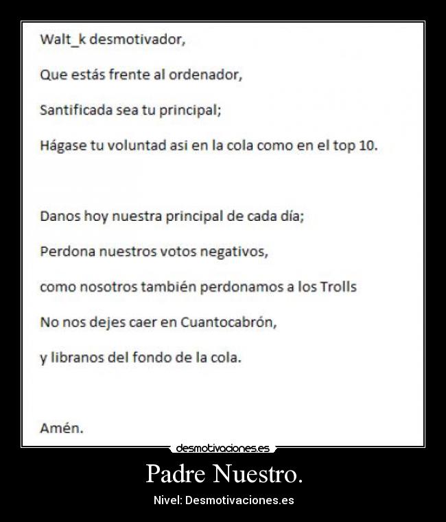 Padre Nuestro. -