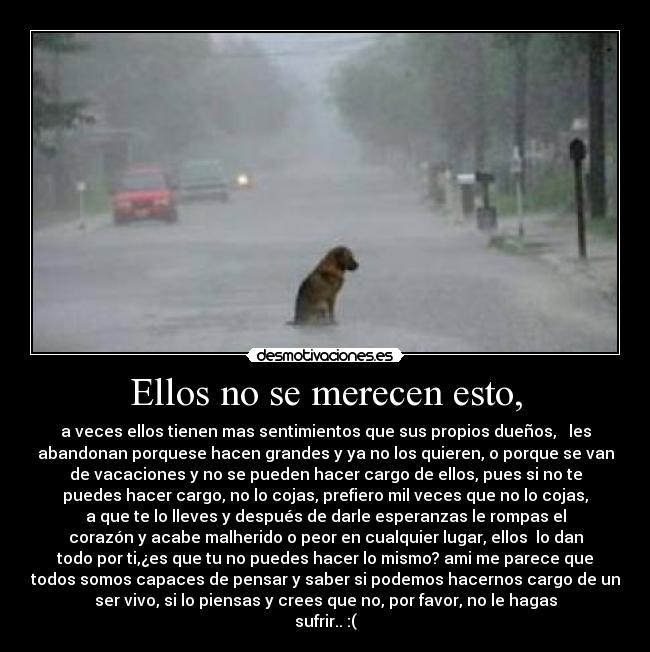 Ellos no se merecen esto, -