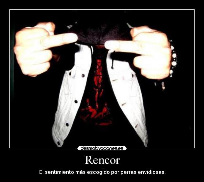 Rencor - El sentimiento más escogido por perras envidiosas.