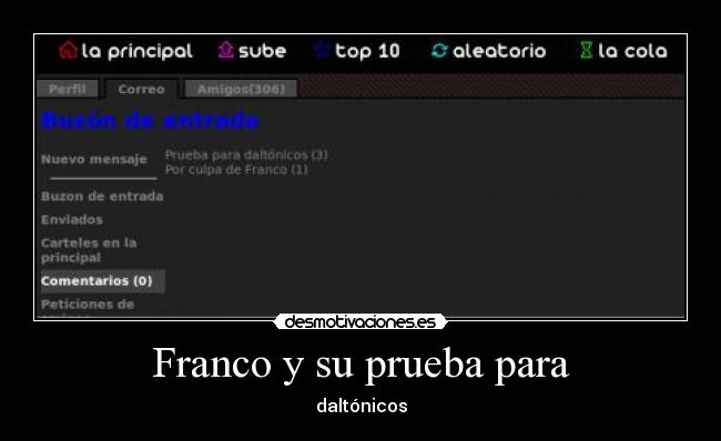 Franco y su prueba para -