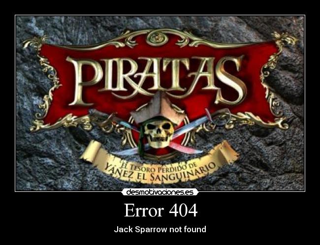 Error 404 - Jack Sparrow not found