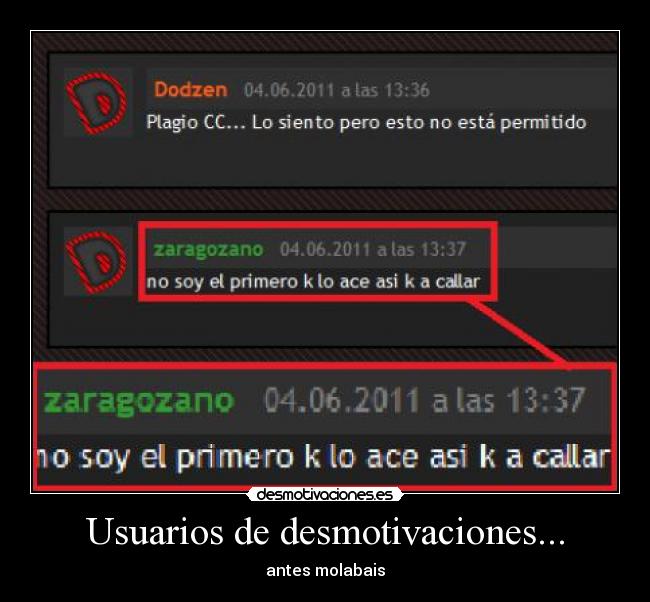 Usuarios de desmotivaciones... - 