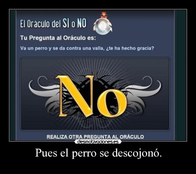 Pues el perro se descojonó. -