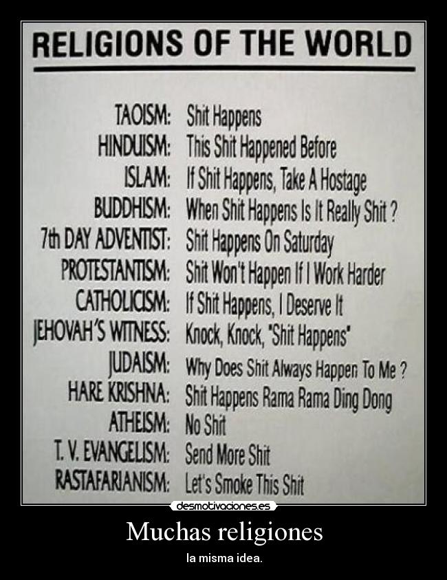 Muchas religiones - la misma idea.