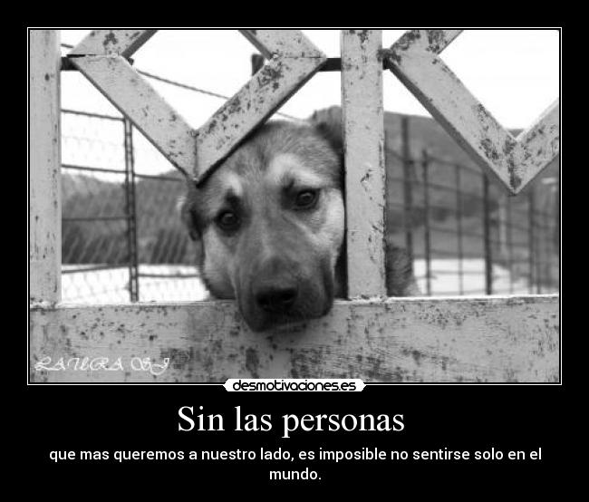 Sin las personas - que mas queremos a nuestro lado, es imposible no sentirse solo en el mundo.