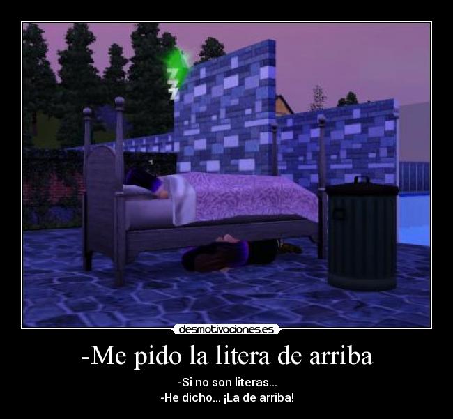 carteles sims cama desmotivaciones