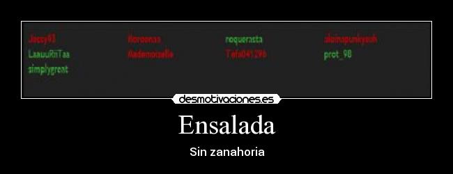 Ensalada - Sin zanahoria