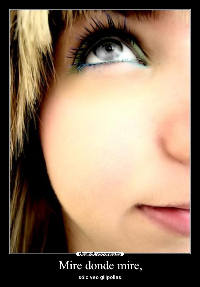Mire donde mire, - sólo veo gilipollas.