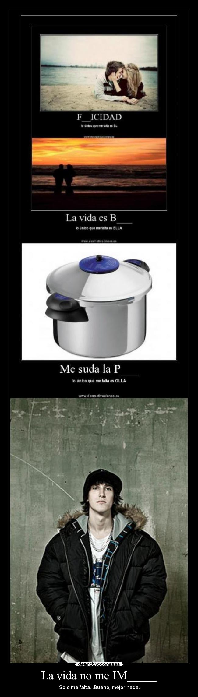 La vida no me IM_____ -