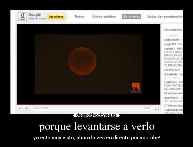 porque levantarse a verlo - 