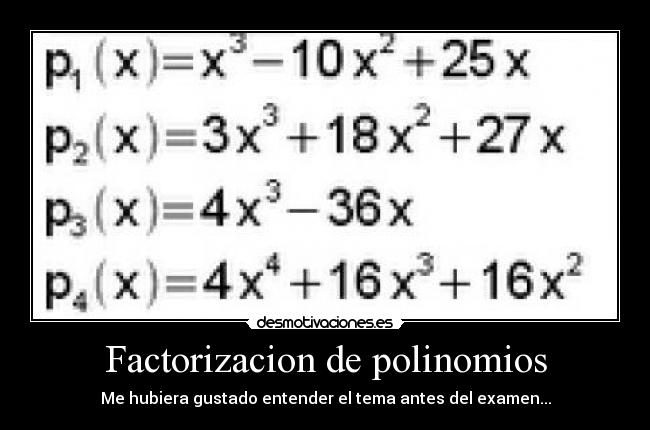 Factorizacion de polinomios - 