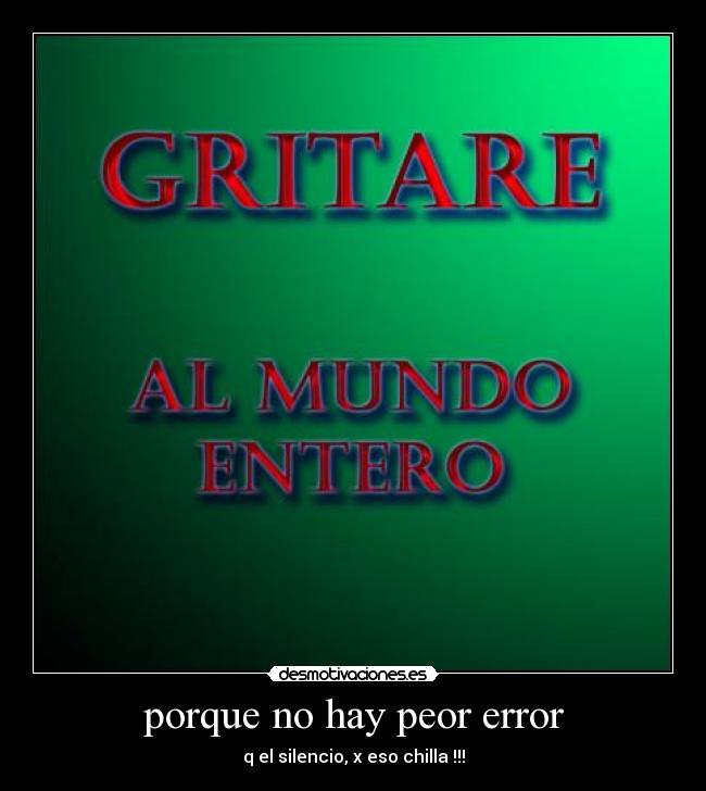 porque no hay peor error - 